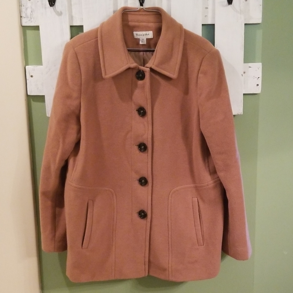 PRESTON & YORK Wool Camel Coat Size 12 Women's